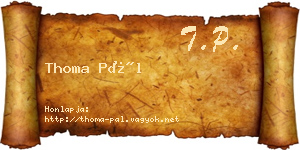 Thoma Pál névjegykártya